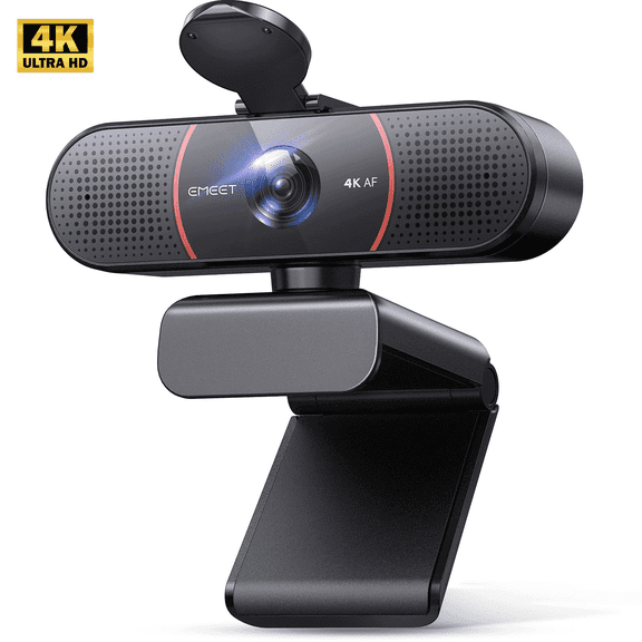 EMEET C960 4K Webcam, 4K Uhd Cmos Sensor, 30fps, Pdaf Autofocus, Dual Mics, Webcam w/ Privacy Cover, USB-C, for PC/Zoom/Teams/Meet