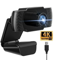 AUOSHI 4K Webcam for PC Ultra HD 8MP Sensor, Plug and Play USB Camera with Noise-Canceling Mic for Streaming/Meetings/Gaming, Black