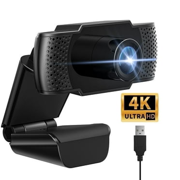 AUOSHI 4K Webcam for PC Ultra HD 8MP Sensor, Plug and Play USB Camera with Noise-Canceling Mic for Streaming/Meetings/Gaming, Black
