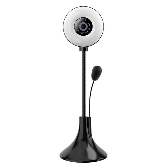 4K Webcam with LED Fill Light, HD Live Web Camera for Video Chat Conference Online Learning