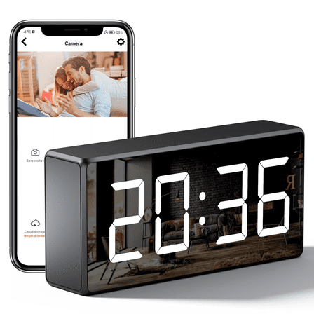 4K WiFi Camera Clock 5G Indoor Security Nanny Cam for Baby Monitor, Dog Camera with Motion Detection, Night Vision