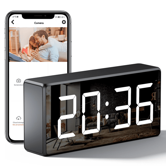 4K WiFi Camera Clock 5G Indoor Security Nanny Cam for Baby Monitor, Dog Camera with Motion Detection, Night Vision