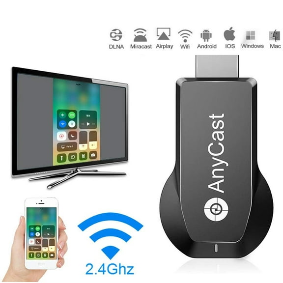 4K WiFi Display Dongle Wireless Display Receiver Wireless HDMI Dongle 2.4G for Smartphones Laptops to Stream Video Picture Files to HDTV Projector Car Monitor Support Miracast DLAN Airplay