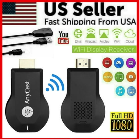 4K WiFi HDMI Anycast Wireless Display Dongle Adapter, Miracast Airplay DLNA Compatible, 1080P Output for Smartphones, Tablets, HDTVs, Projectors, Car Screens