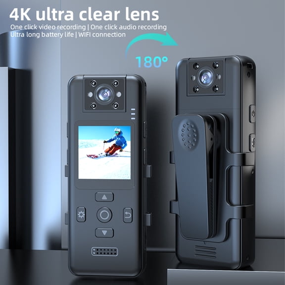 4K WiFi Night Vision Micro Body Cam POV Mini Vlog Recorder Infrared Surveillance Magnetic Pocket Cam Police Influencer Outdoor