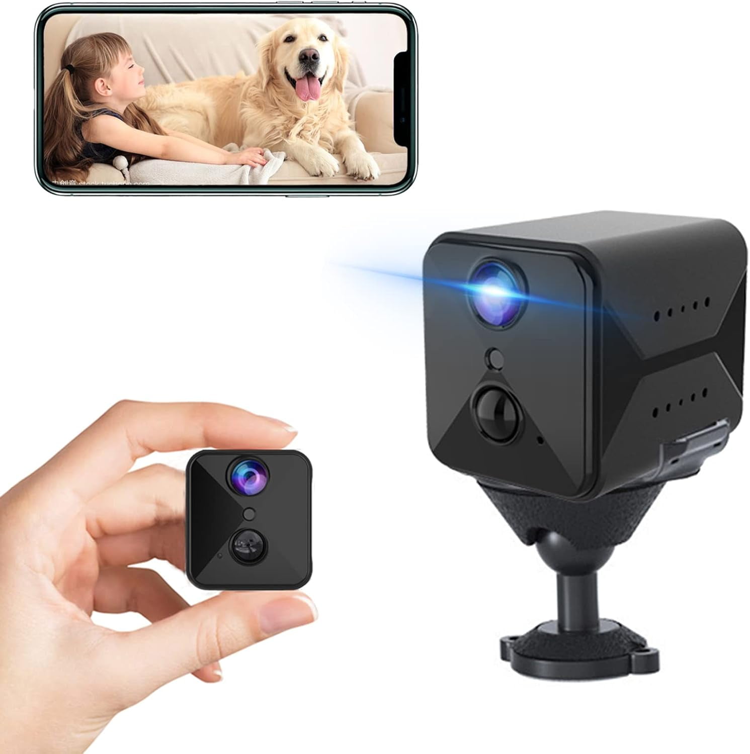 4K WiFi Security Camera, Mini Wireless Spy Camera, 2800mAh Long
