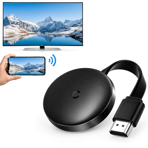 4K Wireless Display Adapter, Dual Band 5G/2.4G HDMI Screen Mirroring Dongle, Plug and Play for TV Monitor Projector, Compatible with iOS Android Windows