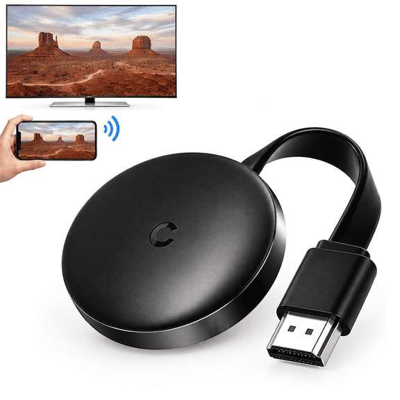 4K Wireless Display Adapter, Dual Band 5G/2.4G Screen Mirroring Dongle Receiver, Plug and Play for TV Monitor Projector, 1 Pack