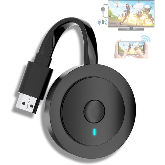 4K Wireless HDMI Display Dongle Adapter 1080P, WiFi Casting Movies, Shows Receiver for i-Phone, i-Pad, iOS, Android, Taet, Laptop, Windows to HDTV/Monitor/Projector, Support Miracast Air Play DLNA