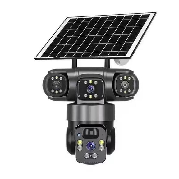 4K Wireless Solar Camera with 360 Degree Pan Tilt Cloud Storage Full Color Night Vision and Weather Resistant Housing for Outdoor Monitoring