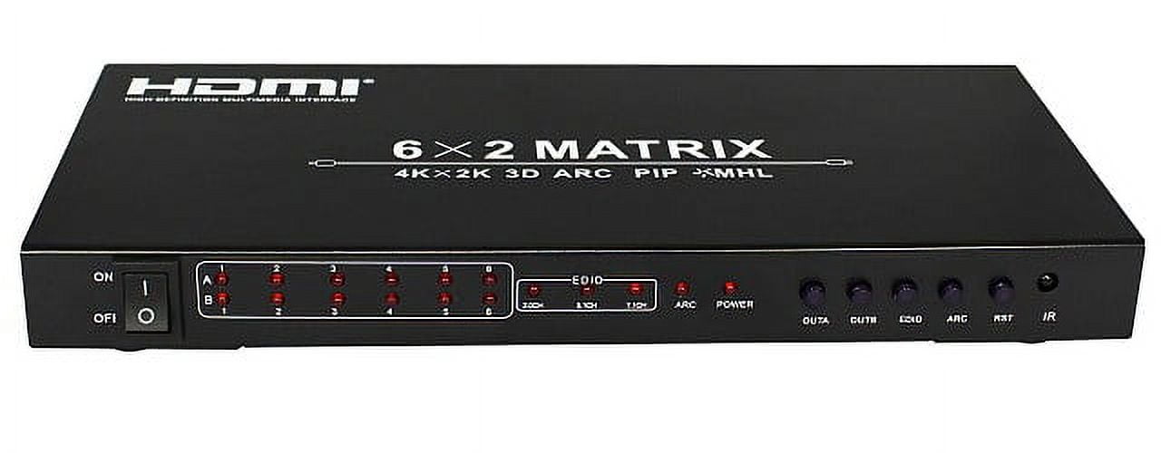 4K WolfPack 6x2 HDMI Matrix Switcher w/Picture-In-Picture & ARC With 1-Year Warranty