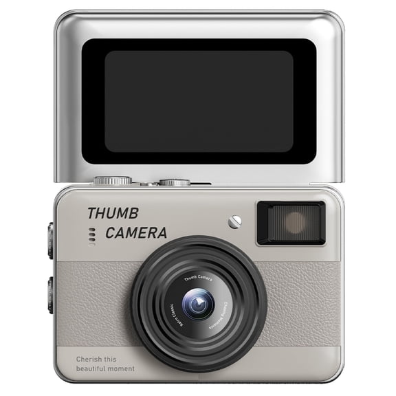 4K Y2K Pocket Digital Camera, 1.47" 180° Flip Screen Mini Camera, 64MP Interpolation with LED Fill Light (Grey)