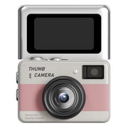 4K Y2K Retro Mini Camera, 1.47" Flip Screen Digital Camera, 16x Digital Zoom for Beginners Teens Adults Pink