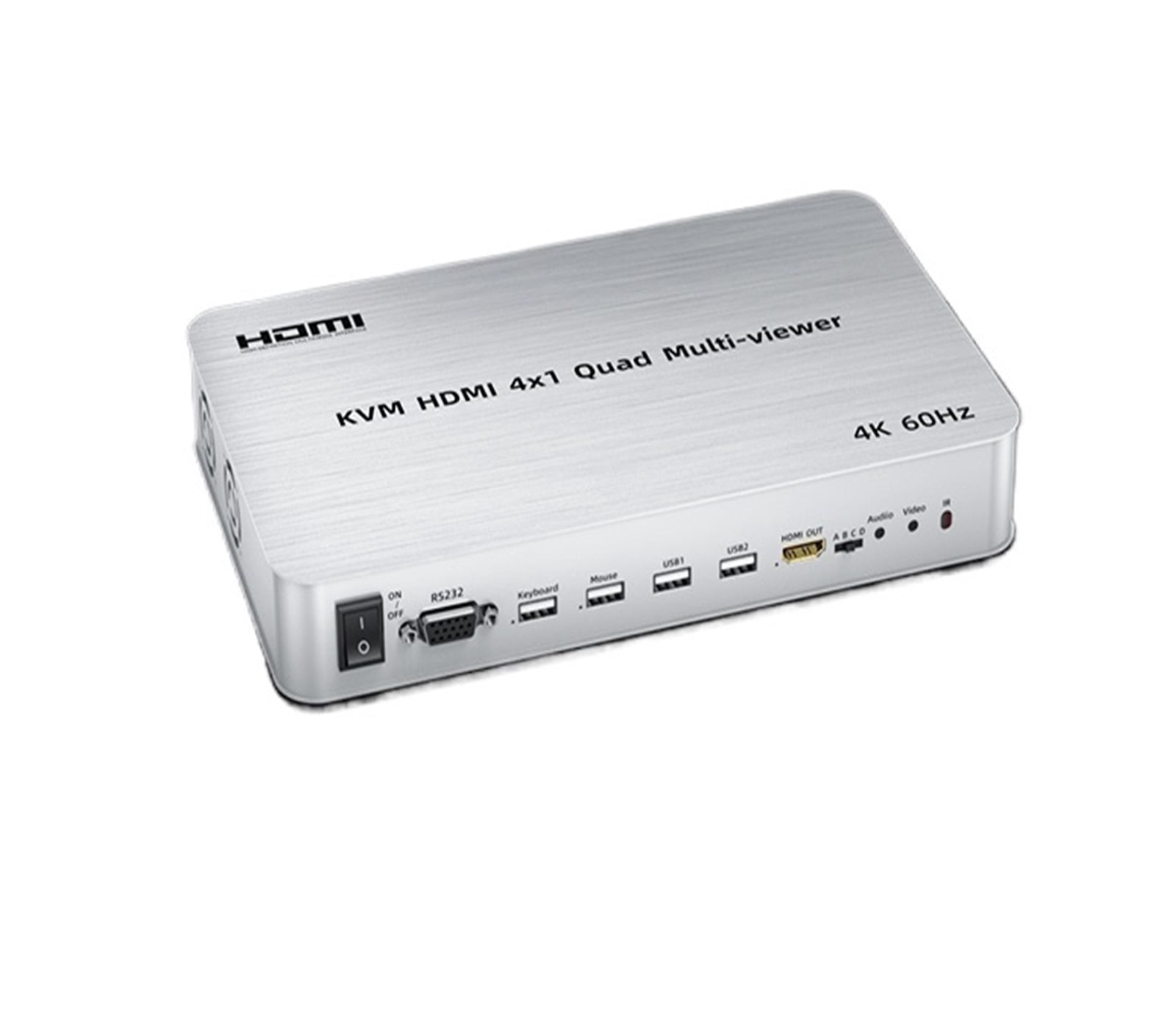 4K60Hz KVM Multiviewer Switch With Hotkey 4x1 Quad Screen Real Time Multi Viewer With IR Remoter