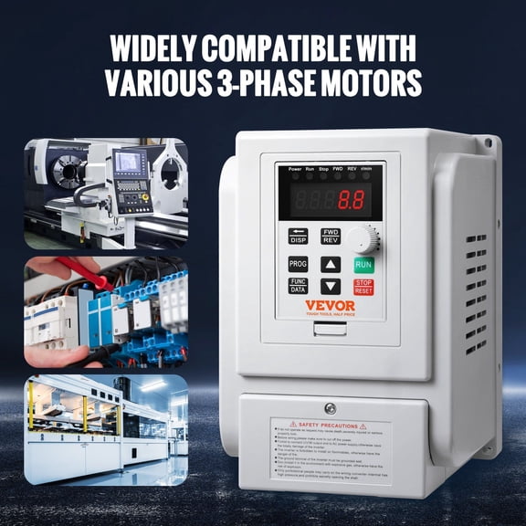 4KW 5HP 18A Variable Frequency Drive, VFD Inverter for 3 Phase Motor Speed Control, 220V/380V AC Motor Driver with LED Display