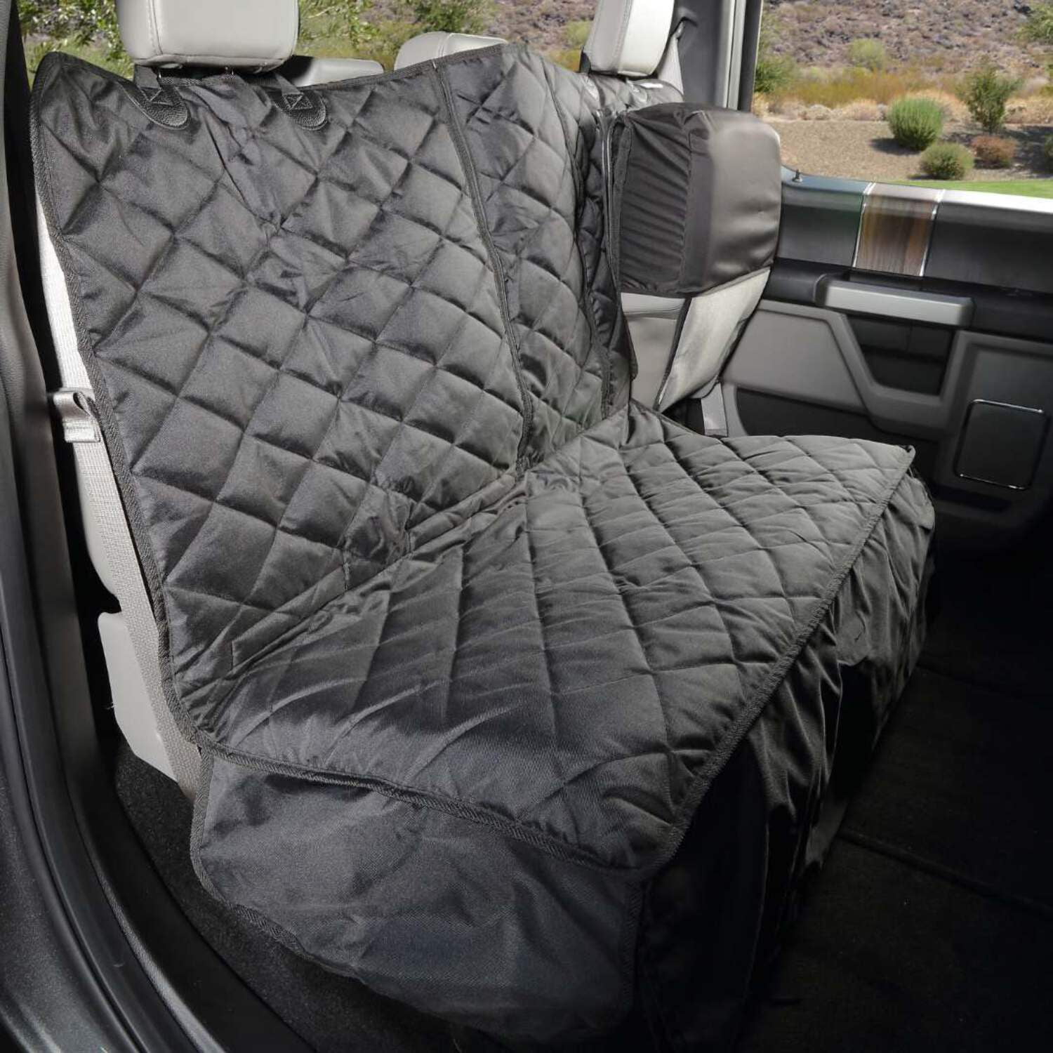 4Knines Crew Cab Truck Rear Bench Seat Cover with Hammock Heavy Duty Waterproof Black Driver Side Walmart