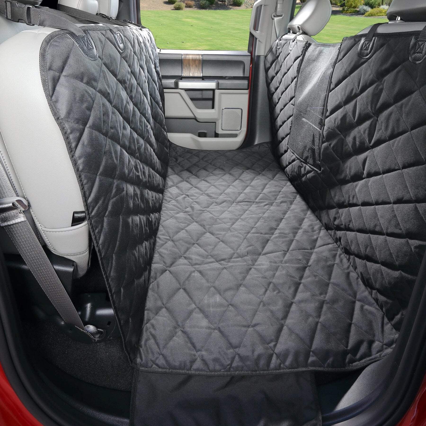 Black Waterproof Dog Floor Hammock for Crew Cab Trucks
