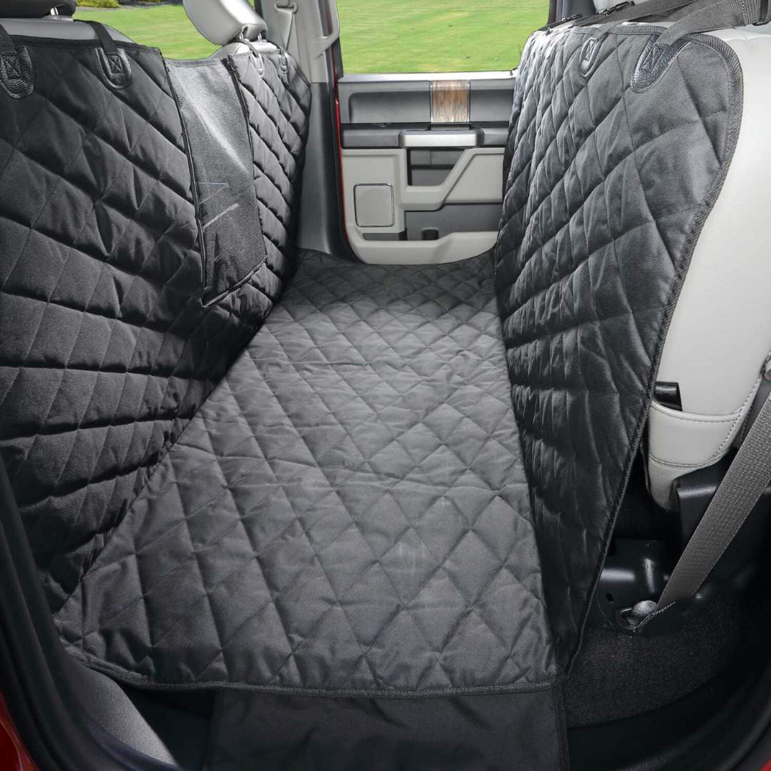Black Waterproof Dog Floor Hammock for Crew Cab Trucks