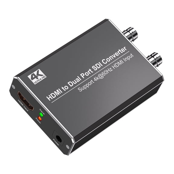 4Kx2K 60Hz HDMI 2.0 to SDI Converter, Dual Port Simultaneous Output, Compatible with 3G-SDI & HD-SDI Signals