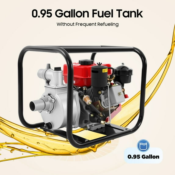 4L 2 inch Water Pump Water Transfer Pump 4-Strok Diesel Water Pump + Water Pipe