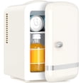 thumbnail image 1 of 4L/6 Cans Mini Fridge,AC 120V / DC 12V Portable Small Refrigerator for Makeup Skin Care,Cooler and Warmer 2 Mode for Bedroom,Car,Office Dorm,Beverage Cooler for Drink/Cosmetics/Wine - White, 1 of 8