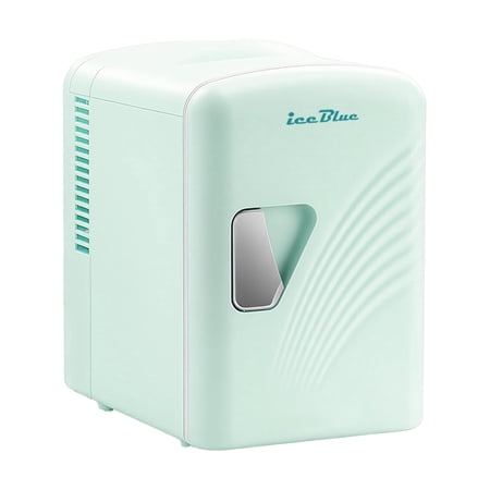 4L/6Can Mini Fridge,Portable Skincare Refrigerator,Small Cooler,Retro Design, Wave Patterns
