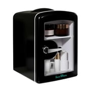 4L/6Can Mini Fridge Portable Skincare Refrigerator with Transparent Window and Chrome Handle