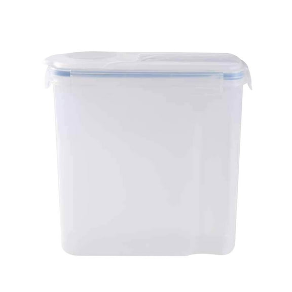 4L Airtight Food Storage Container | Large Kitchen Grain Jar with Sealed Lid | Dry Goods Organizer for Rice, Flour & Spices | Food Grade Plastic | Clear Pantry Bin with Measuring Scale