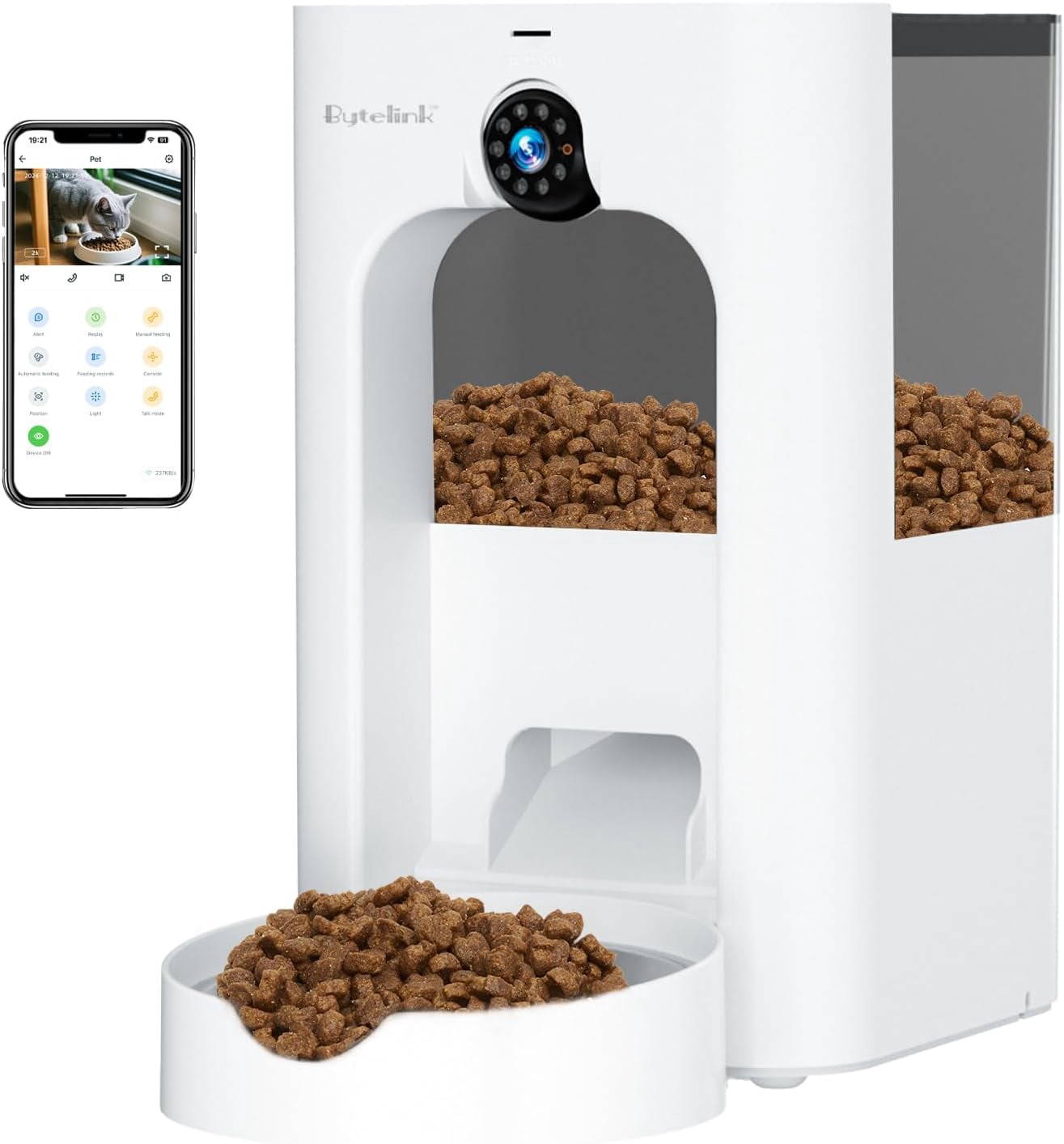 4L Automatic Cat Dog Feeder with 200W HD Camera, Interactive Laser Toy, App Control, Timed Feeding & Voice Recording