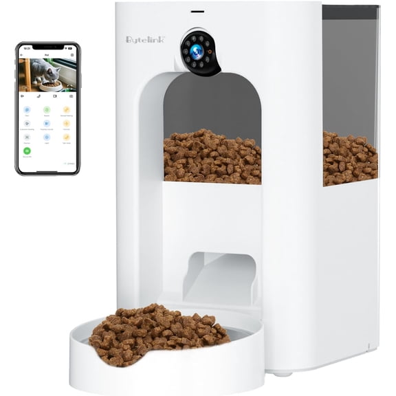 4L Automatic Cat Dog Feeder with 200W HD Camera, Interactive Laser Toy, App Control, Timed Feeding & Voice Recording