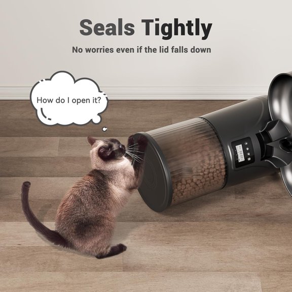 4L Automatic Cat & Small Dog Feeder – 16 Cup Timed Pet Feeder, Portion Control 1–6 Meals/Day, Dual Power, Easy to Clean, Ideal for 2 Cats