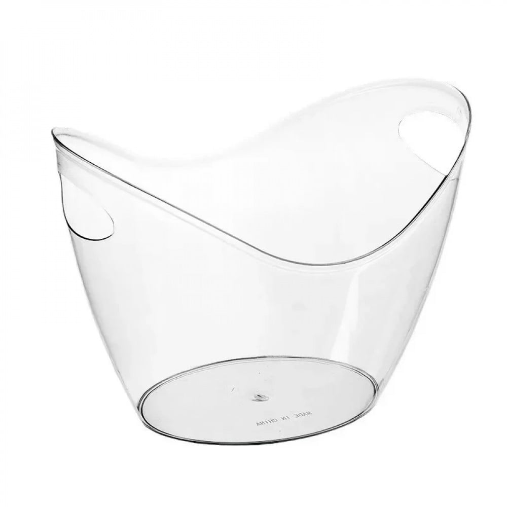 4L Clear Ice Bucket Beverage Tub Handle Cooling Large Ice Bucket for ...