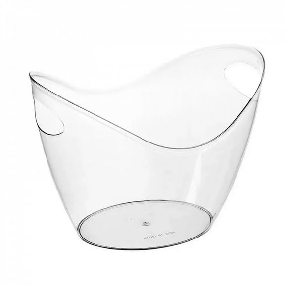 4L Clear Ice Bucket Beverage Tub Handle Cooling Large Ice Bucket for Wine Champagne Bar Supplies for Family Wine Beer Chiller