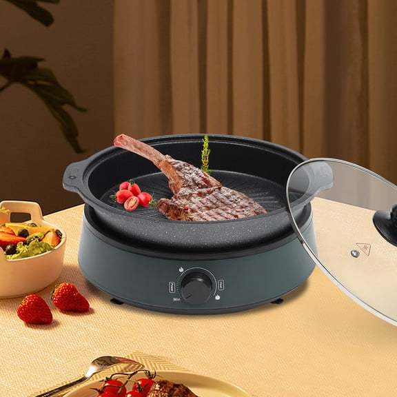 4L Electric Hot Pot Cooker Shabu Shabu Pot Non-Stick Multifunctional Stockpot for Families, Parties