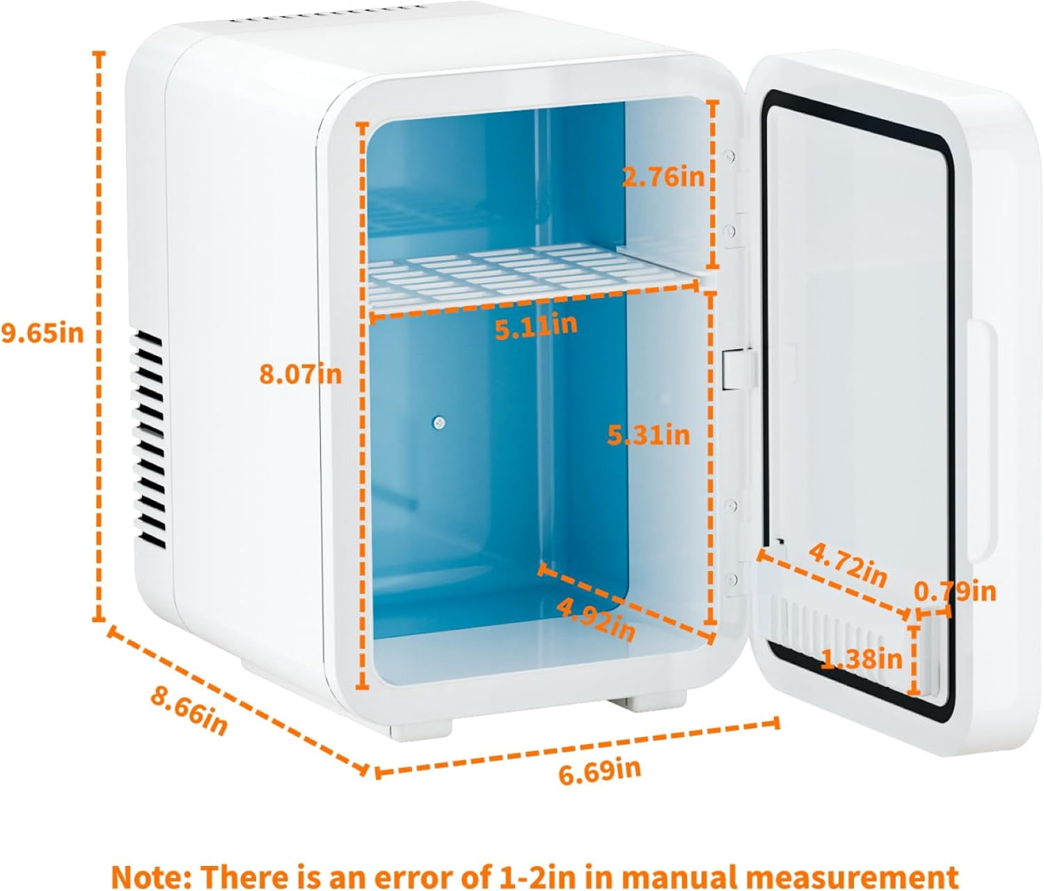 4L  Fridge with LED Mirror, Dual Cooling & Warming Function, Portable Refrigerator for Skincare, Makeup, Car and Home Use