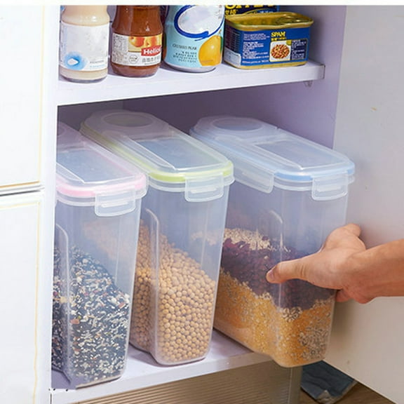 4L Large Kitchen Storage Jar | Airtight Sealed Grain & Cereal Container | Food-Grade Plastic Dry Goods Bin with Measuring Scale & Flip-Top Lid | 1-Pack