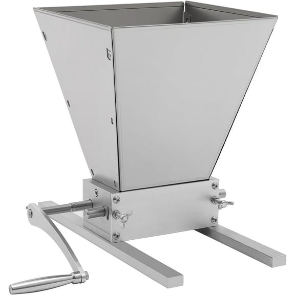 4L Malted Mill, 2 Roller Stainless Steel Malt Crusher Manual Heavy Duty Wheat Mill Homebrew Barley Crusher