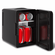 OTIC 4L Mini Refrigerator with Cooling and Heating, Portable Compact Fridge for 6 Cans, AC 120V/DC 12V Small Refrigerator for Home Office Car Travel