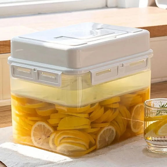 4L Plastic Pickle Storage Container with Strainer, Airtight Fermentation Jar for Home Kitchen