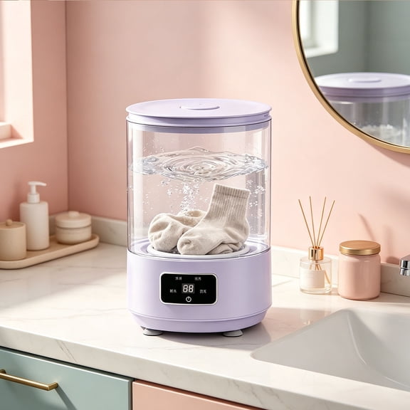 4L Portable Travel Washing Machine, Mini Washer For Underwear, Touchscreen, Compact & Quiet, Great For Dorms, Travel & Small Spaces
