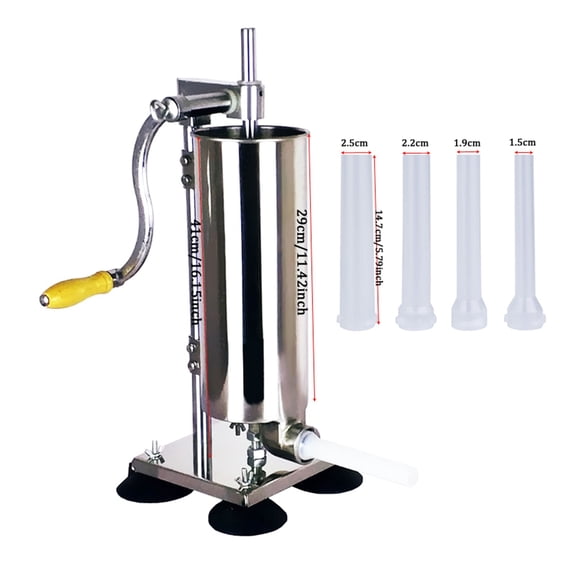 4L Sausage Stuffer Housemade Vertical Manual Stainless Steel Machine Sausage Maker Filling Sausage Syringe Filler Meat Maker ,Support Speed Adjustment