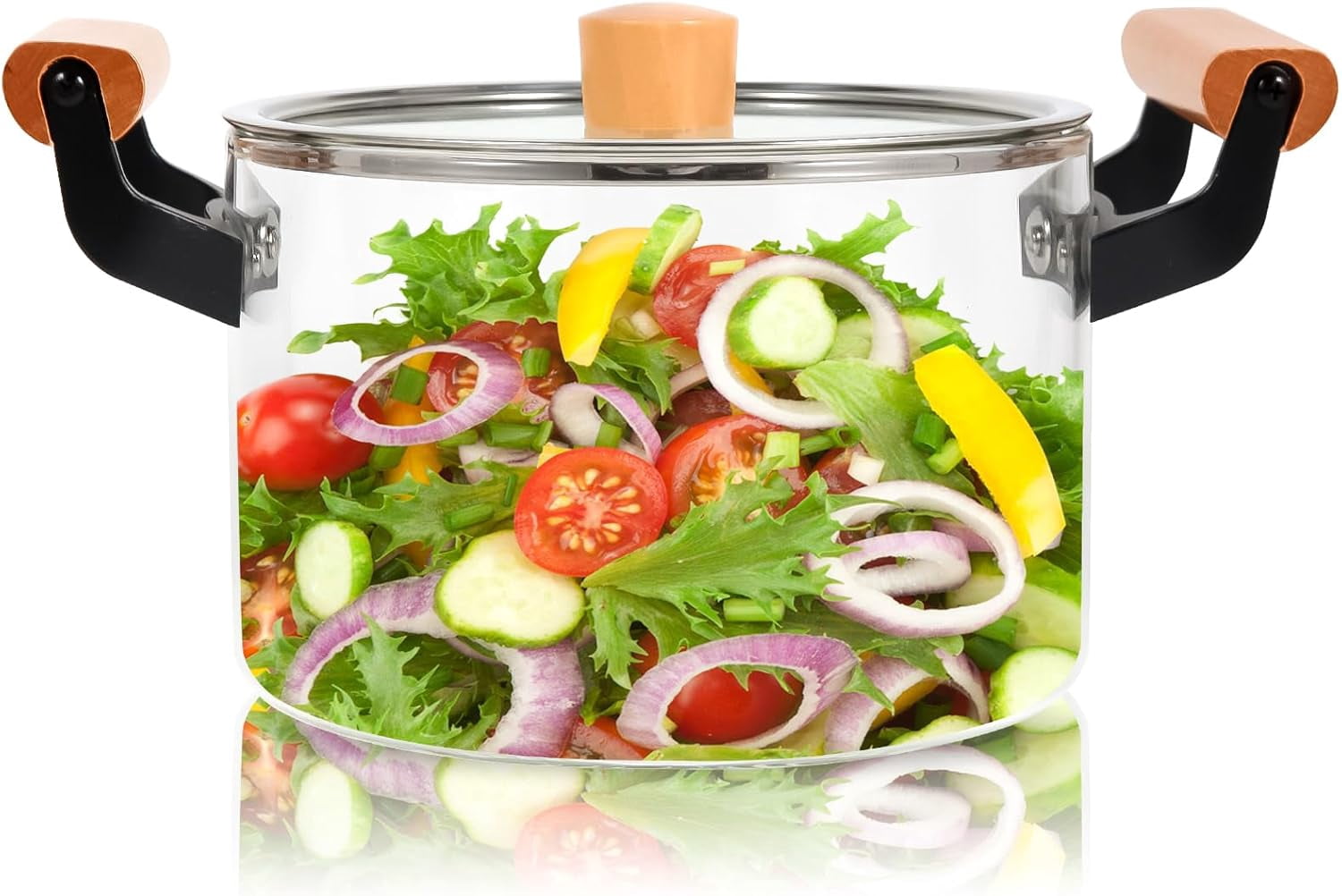 4L Simmer Pot Clear Cook Pot Heat Resistant Cooking Pot Cookware Glass ...
