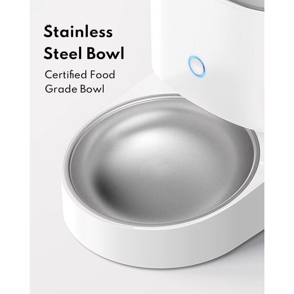 4L Smart Automatic Pet Feeder with WiFi & Bluetooth - App Control Timed Cat & Dog Feeder with Stainless Steel Bowl, Anti-Clog & Freshness Lock
