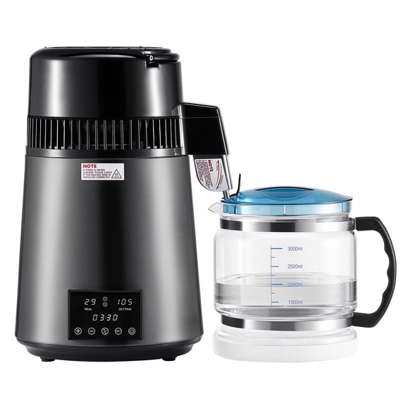 Water Distiller 4L Countertop - 750W Stainless Steel Glass Purifier Machine