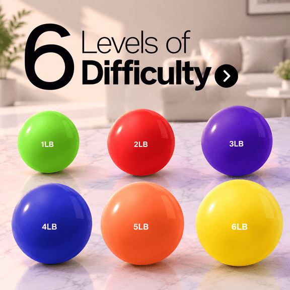 4LB - Pair Round Sand-Filled Weighted Toning Exercise Balls for Men and Women