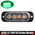 4LED Car Strobe Warning Light Grill Flashing Breakdown Emergency Light