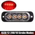 4LED Car Strobe Warning Light Grill Flashing Breakdown Emergency Light