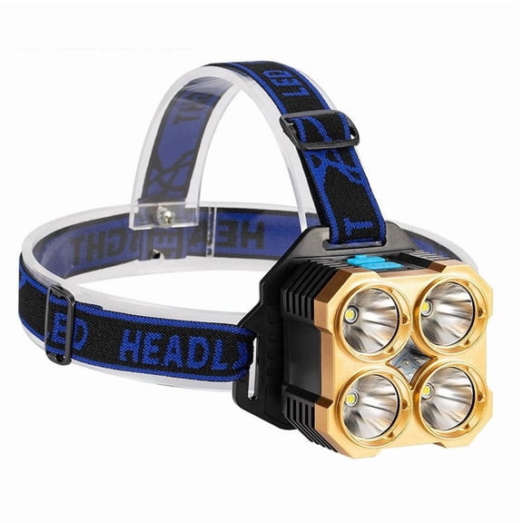 4LED High Power Headlamp Super Bright Flashlight Rechargeable Outdoor Camping Headlight Waterproof Head Torch Portable Emergency Work Lamp