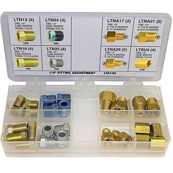 4LIFETIMELINES Fitting Assortment 1/4" Tube Nut, Union, Adapter, 8 SKU