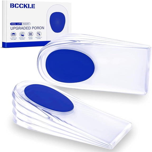 4Layers Adjustable Orthopedic Heel Lift, Upgrade Poron Pads Inserts, Max Anti-Shock Cushion for Leg Length Discrepancies, Spurs, Pain, Sports Injuries, and Achilles Tendonitis